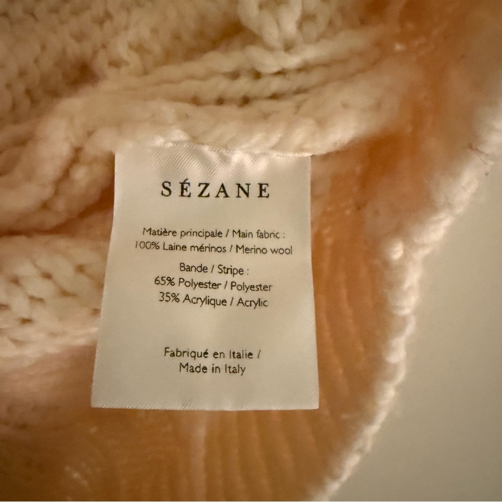 Sezane James Jumper Ecru - Size M 100% Merino wool - Picture 4 of 7